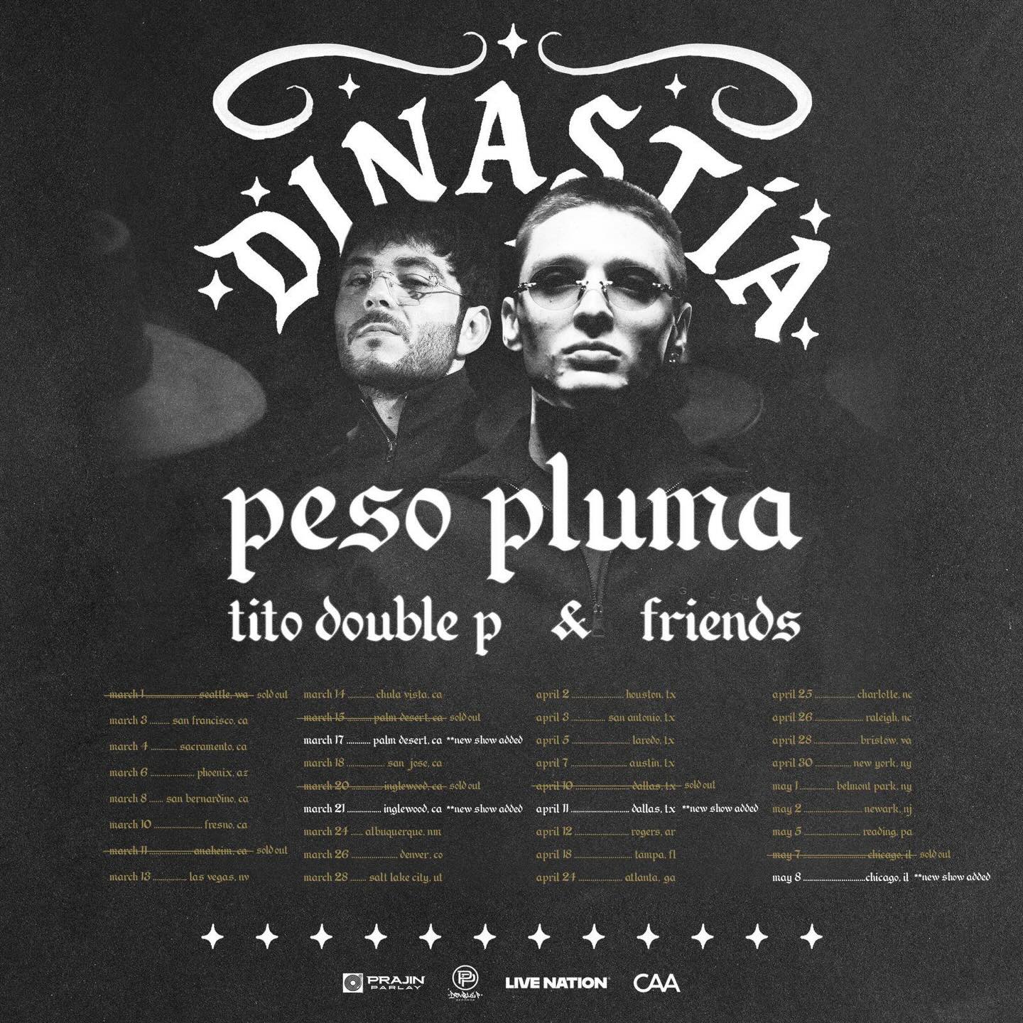 Tito Double P Dinastia Tour by Peso Pluma, Tito Double P Friends Poster 2026